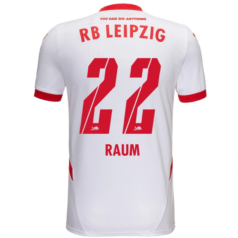 Danxen Hombre Camiseta David Raum #22 Blanco Rojo 1ª Equipación 2024/25 La Camisa México