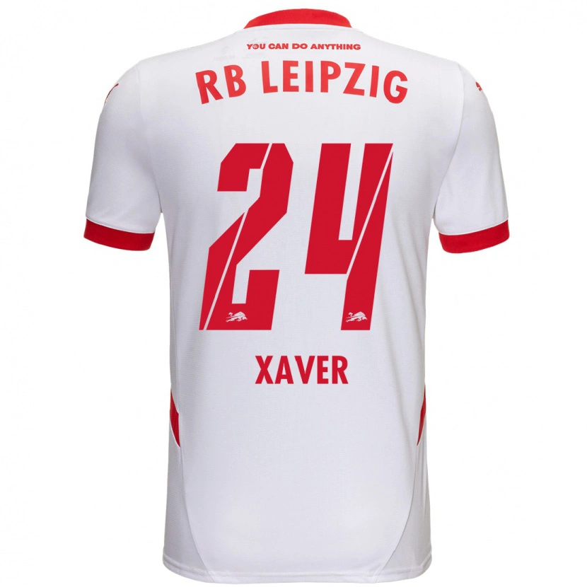 Danxen Hombre Camiseta Xaver Schlager #24 Blanco Rojo 1ª Equipación 2024/25 La Camisa México