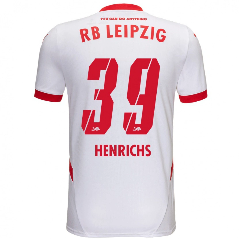Danxen Hombre Camiseta Benjamin Henrichs #39 Blanco Rojo 1ª Equipación 2024/25 La Camisa México