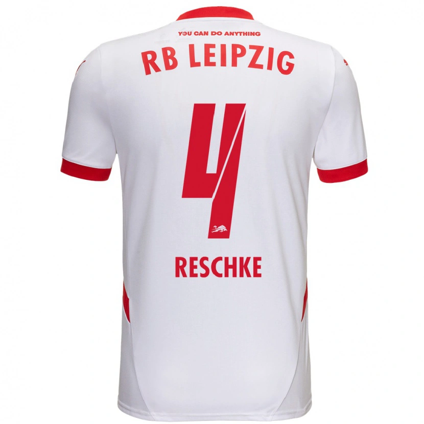 Danxen Hombre Camiseta Gianluca Reschke #4 Blanco Rojo 1ª Equipación 2024/25 La Camisa México