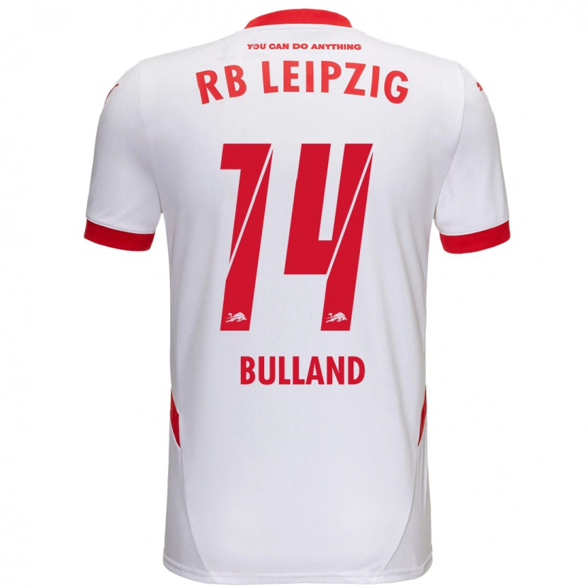 Danxen Hombre Camiseta Anton Bulland #14 Blanco Rojo 1ª Equipación 2024/25 La Camisa México