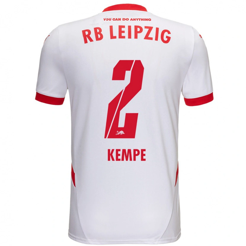 Danxen Hombre Camiseta Frederike Kempe #2 Blanco Rojo 1ª Equipación 2024/25 La Camisa México