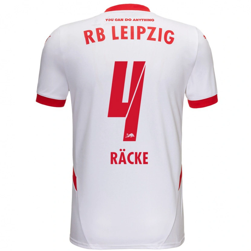 Danxen Hombre Camiseta Nina Räcke #4 Blanco Rojo 1ª Equipación 2024/25 La Camisa México