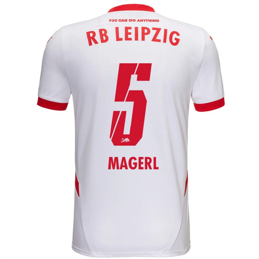 Danxen Hombre Camiseta Julia Magerl #5 Blanco Rojo 1ª Equipación 2024/25 La Camisa México