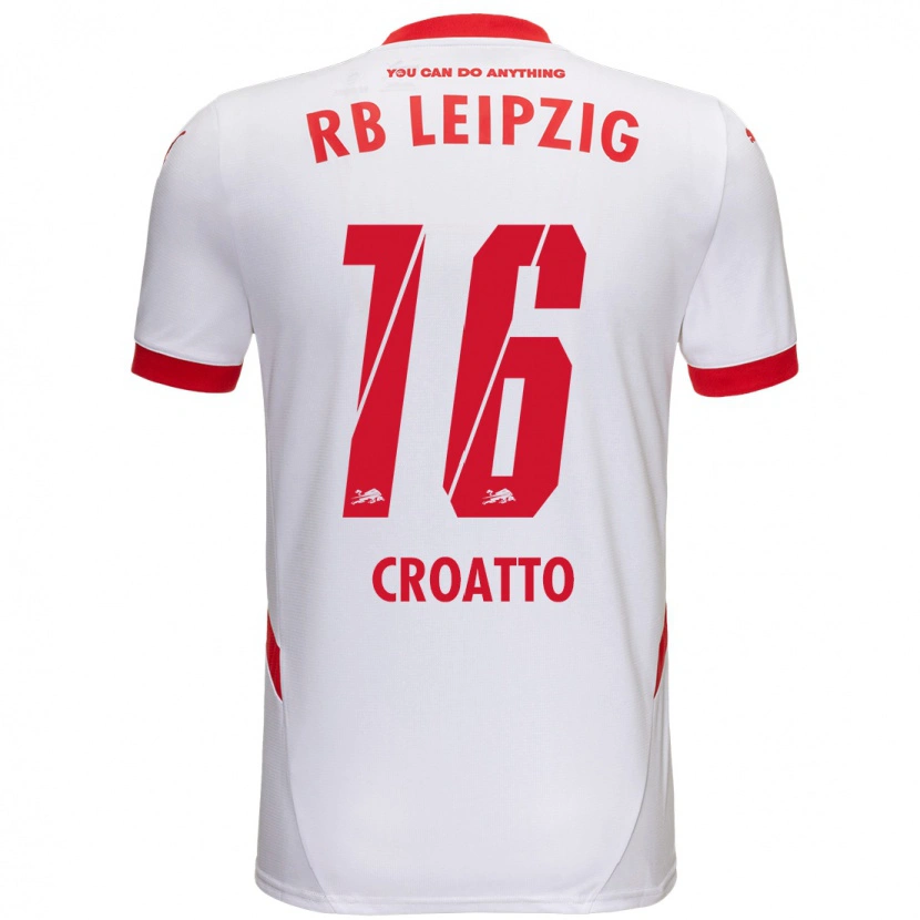 Danxen Hombre Camiseta Michela Croatto #16 Blanco Rojo 1ª Equipación 2024/25 La Camisa México