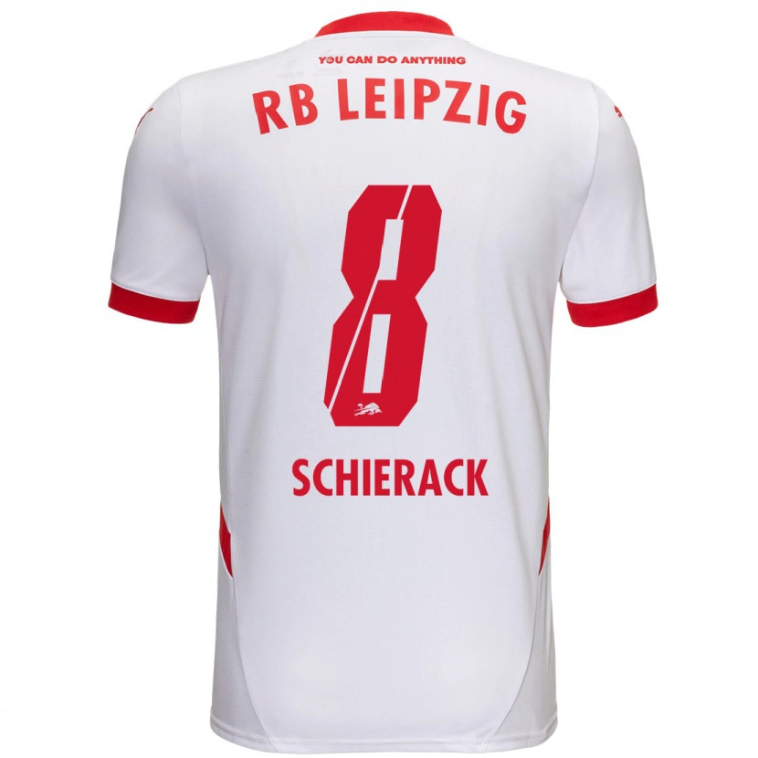 Danxen Hombre Camiseta Simon Schierack #8 Blanco Rojo 1ª Equipación 2024/25 La Camisa México