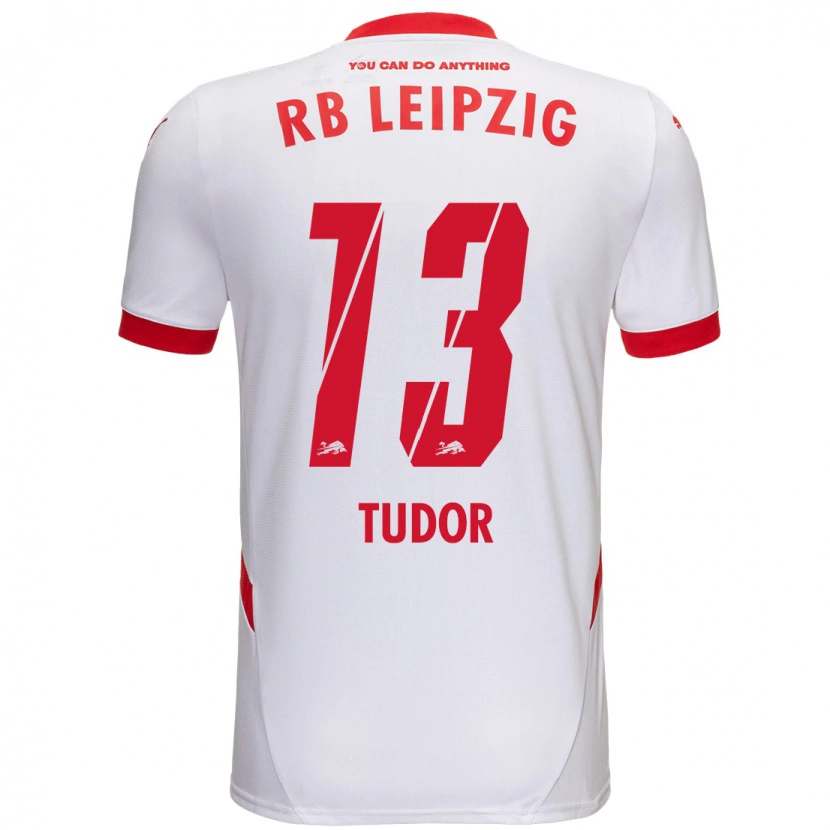 Danxen Hombre Camiseta Aaron Tudor #13 Blanco Rojo 1ª Equipación 2024/25 La Camisa México
