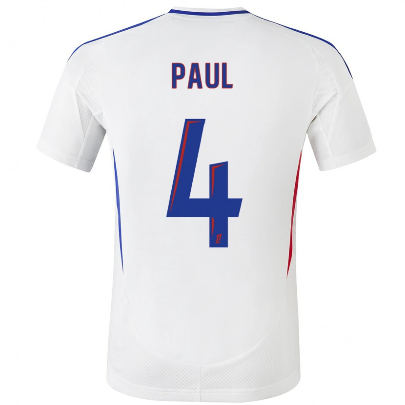 Danxen Hombre Camiseta Paul Akouokou #4 Blanco Azul 1ª Equipación 2024/25 La Camisa México