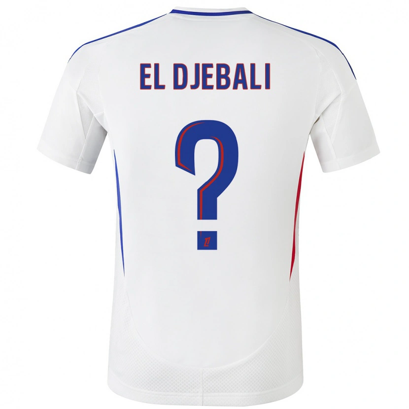 Danxen Hombre Camiseta Chaïm El Djebali #0 Blanco Azul 1ª Equipación 2024/25 La Camisa México