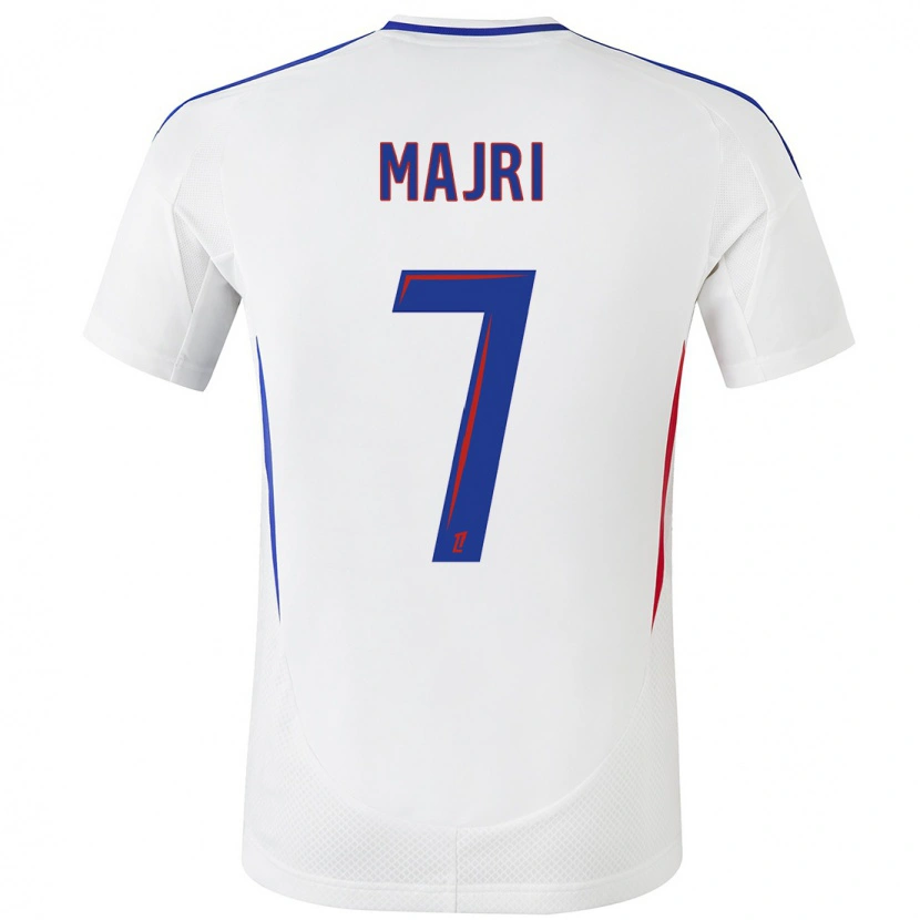 Danxen Hombre Camiseta Amel Majri #7 Blanco Azul 1ª Equipación 2024/25 La Camisa México