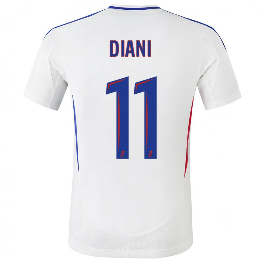 Danxen Hombre Camiseta Kadidiatou Diani #11 Blanco Azul 1ª Equipación 2024/25 La Camisa México