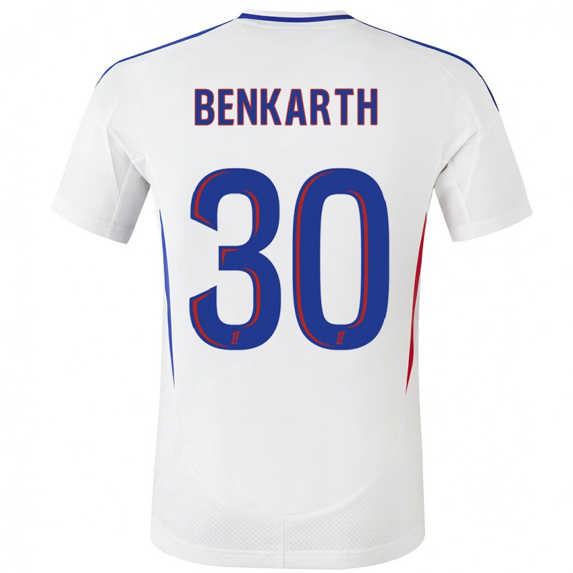 Danxen Hombre Camiseta Laura Benkarth #30 Blanco Azul 1ª Equipación 2024/25 La Camisa México