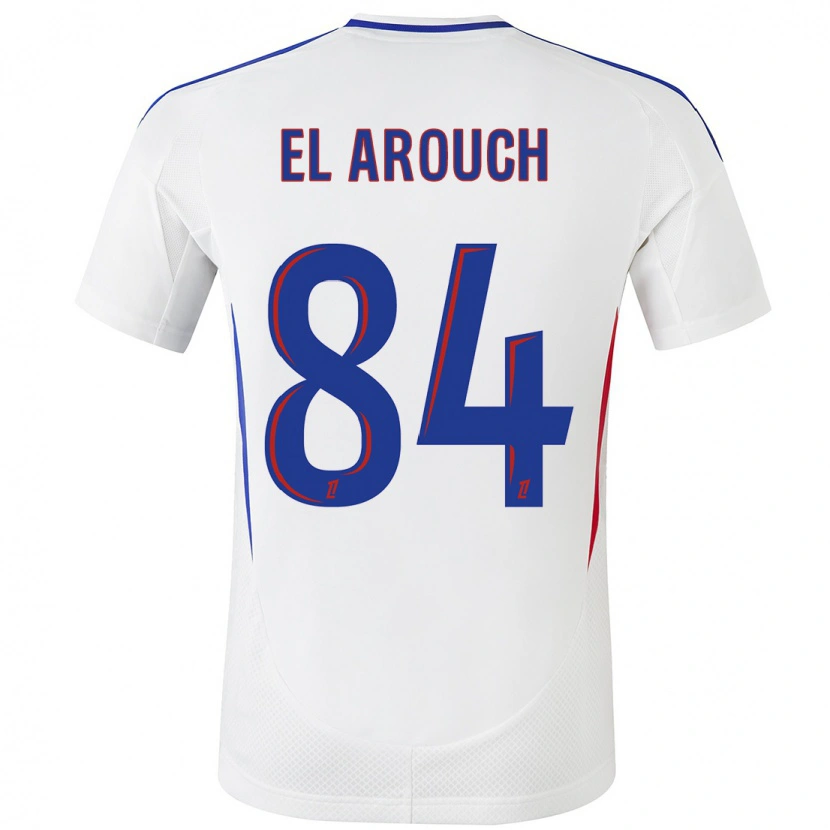 Danxen Hombre Camiseta Mohamed El Arouch #84 Blanco Azul 1ª Equipación 2024/25 La Camisa México