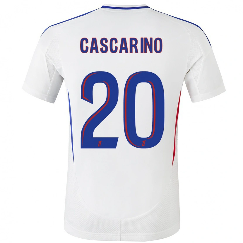 Danxen Hombre Camiseta Delphine Cascarino #20 Blanco Azul 1ª Equipación 2024/25 La Camisa México