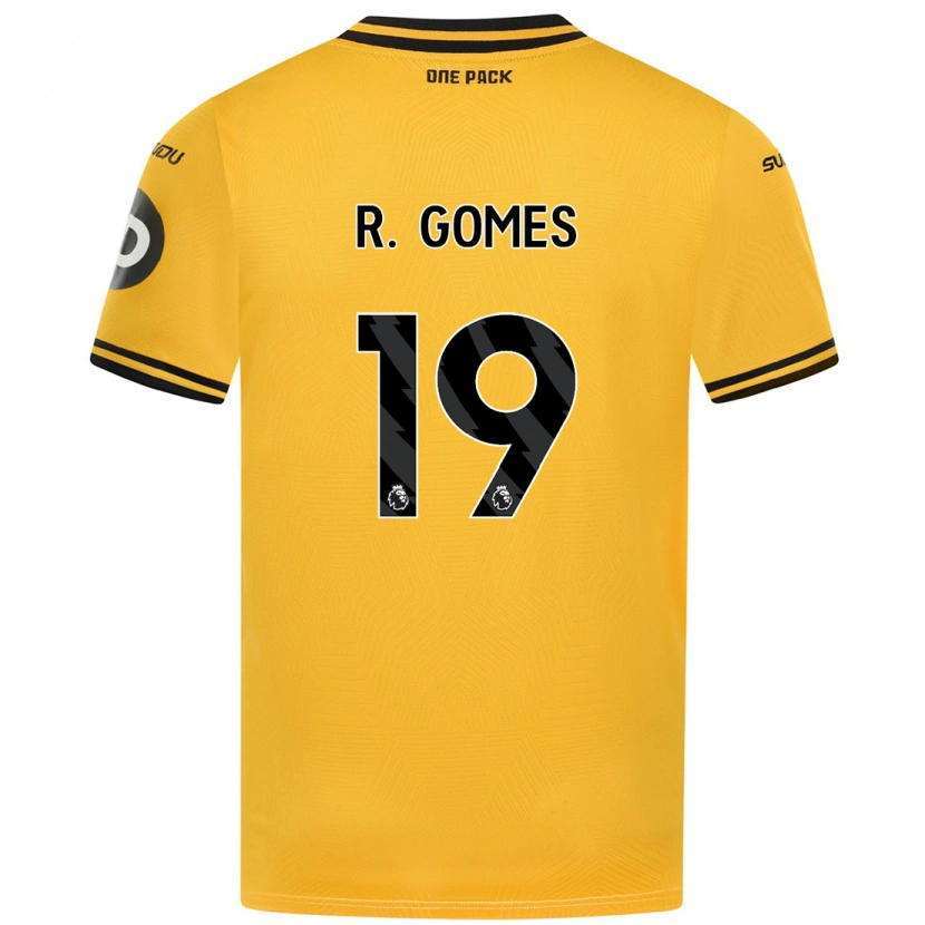 Danxen Hombre Camiseta Rodrigo Gomes #19 Amarillo 1ª Equipación 2024/25 La Camisa México