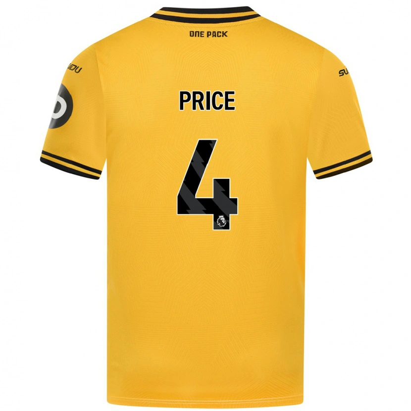 Danxen Hombre Camiseta Anna Price #4 Amarillo 1ª Equipación 2024/25 La Camisa México