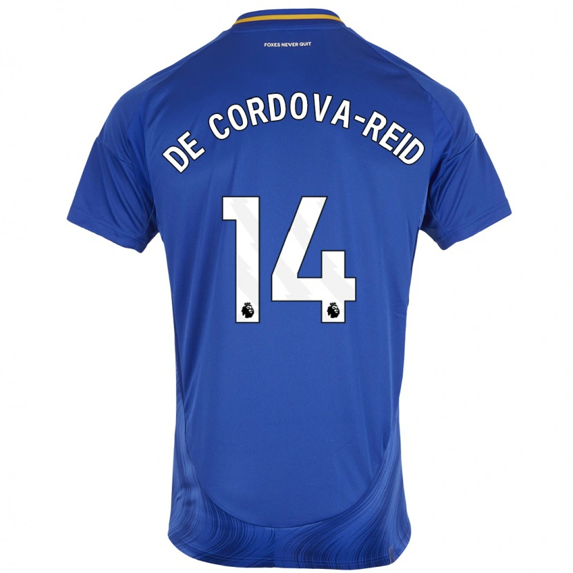 Danxen Hombre Camiseta Bobby De Cordova-Reid #14 Azul Blanco 1ª Equipación 2024/25 La Camisa México