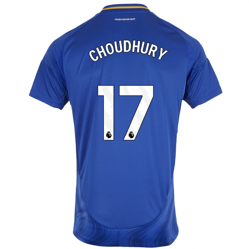 Danxen Hombre Camiseta Hamza Choudhury #17 Azul Blanco 1ª Equipación 2024/25 La Camisa México