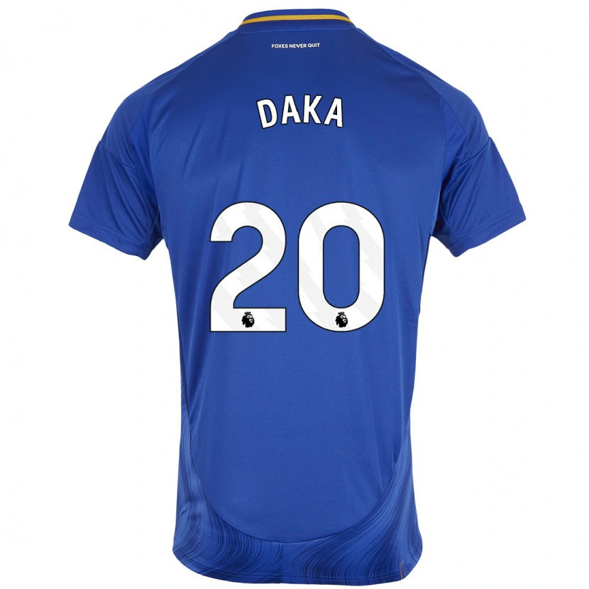 Danxen Hombre Camiseta Patson Daka #20 Azul Blanco 1ª Equipación 2024/25 La Camisa México
