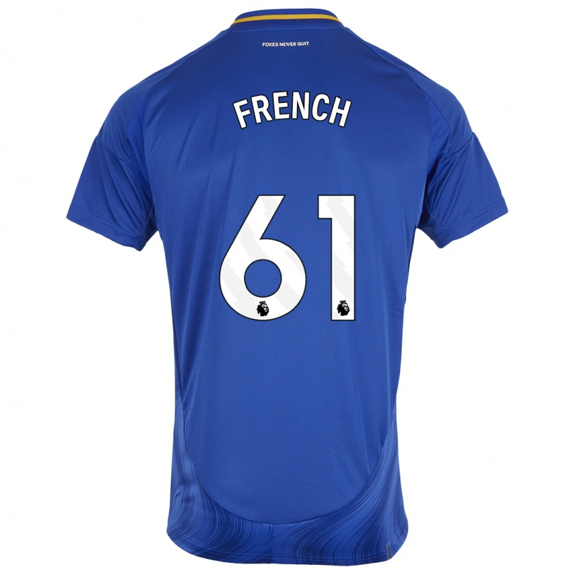 Danxen Hombre Camiseta Harry French #61 Azul Blanco 1ª Equipación 2024/25 La Camisa México