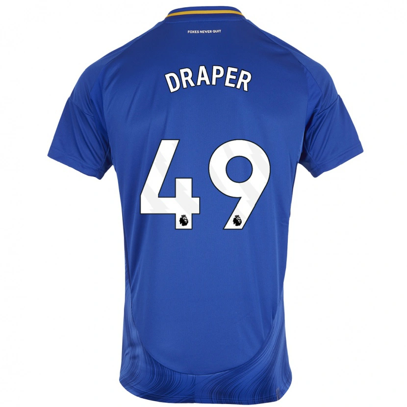 Danxen Hombre Camiseta Denny Draper #49 Azul Blanco 1ª Equipación 2024/25 La Camisa México