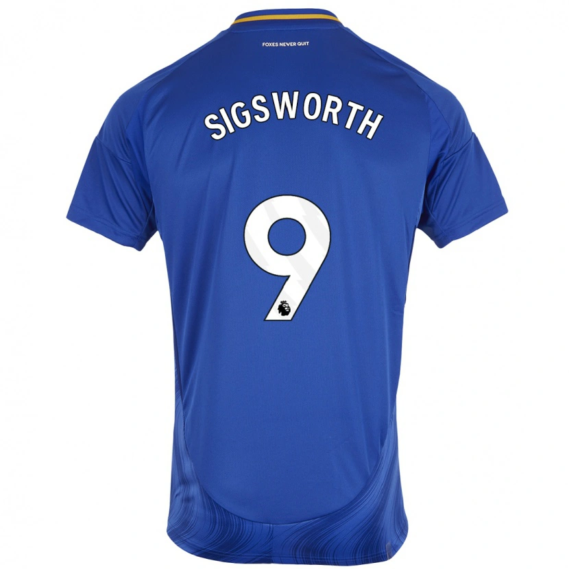 Danxen Hombre Camiseta Jessica Sigsworth #9 Azul Blanco 1ª Equipación 2024/25 La Camisa México