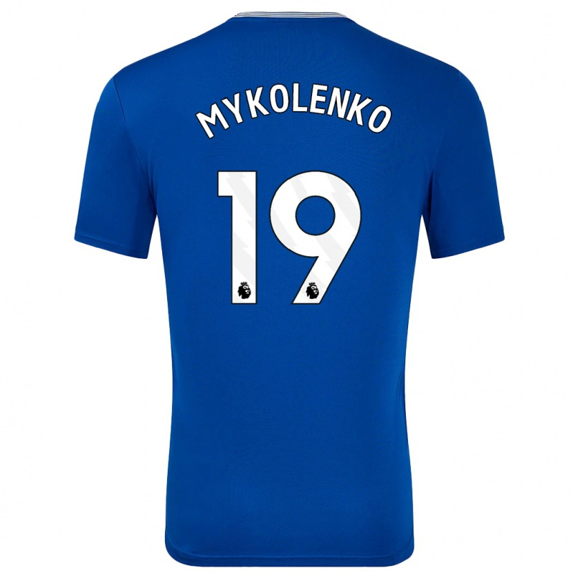 Danxen Hombre Camiseta Vitaliy Mykolenko #19 Azul Con 1ª Equipación 2024/25 La Camisa México