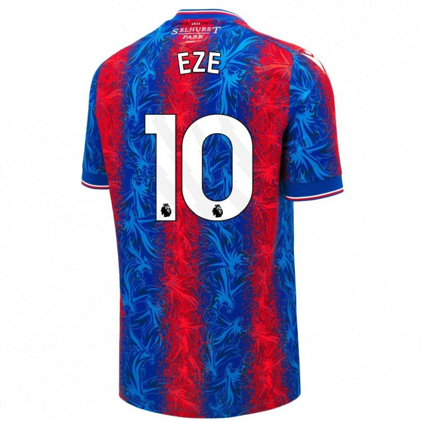 Danxen Hombre Camiseta Eberechi Eze #10 Rayas Rojas Y Azules 1ª Equipación 2024/25 La Camisa México