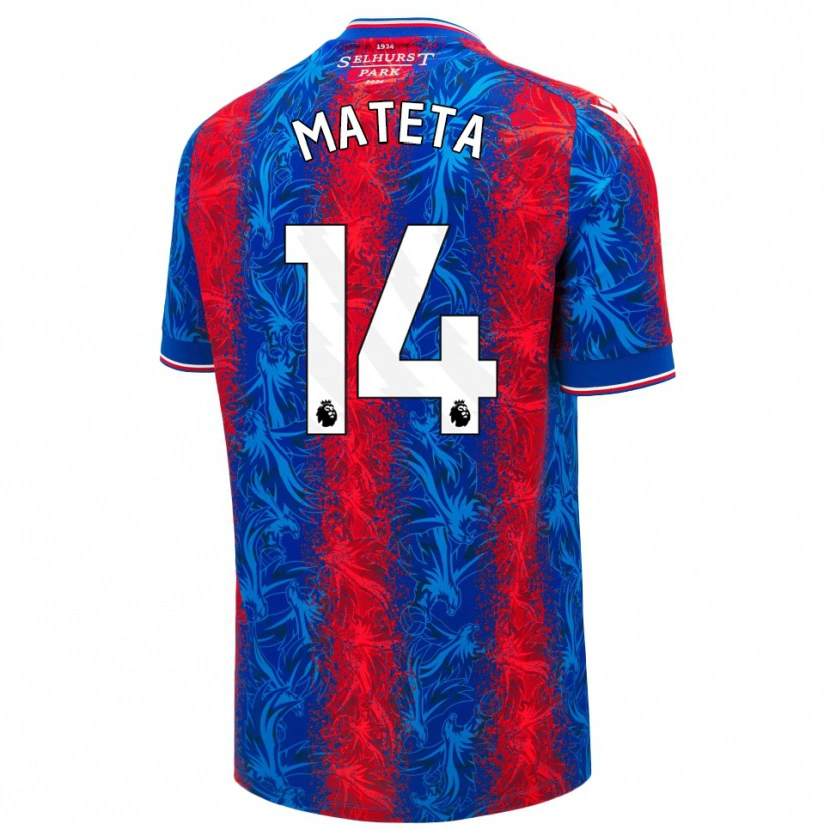 Danxen Hombre Camiseta Jean-Philippe Mateta #14 Rayas Rojas Y Azules 1ª Equipación 2024/25 La Camisa México