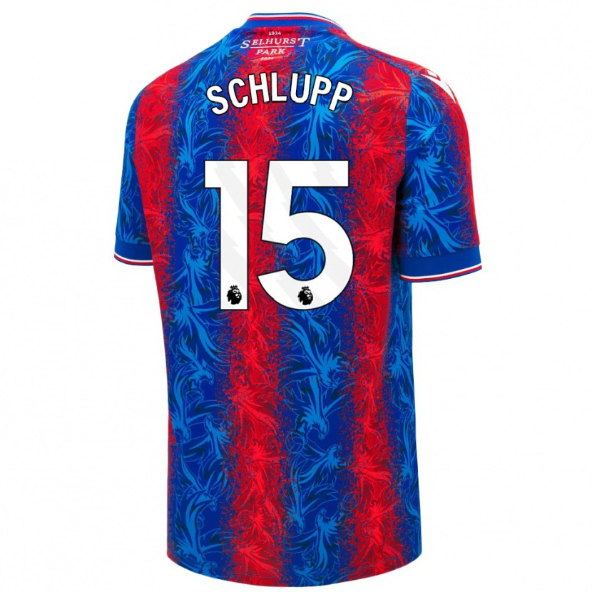 Danxen Hombre Camiseta Jeffrey Schlupp #15 Rayas Rojas Y Azules 1ª Equipación 2024/25 La Camisa México