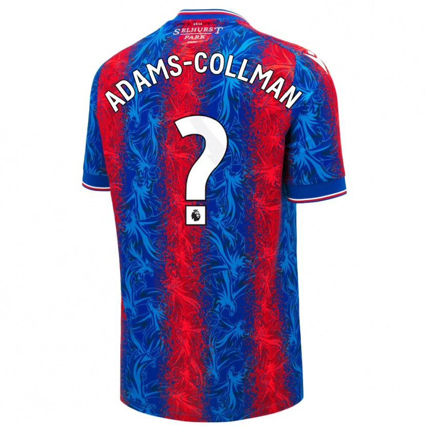 Danxen Hombre Camiseta Kai-Reece Adams-Collman #0 Rayas Rojas Y Azules 1ª Equipación 2024/25 La Camisa México