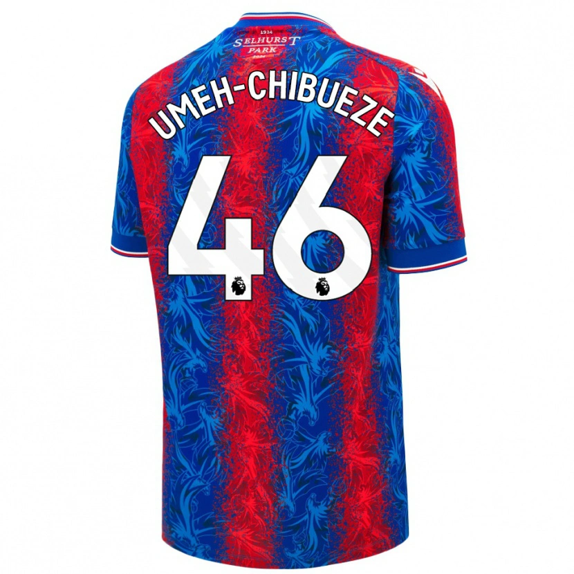 Danxen Hombre Camiseta Franco Umeh-Chibueze #46 Rayas Rojas Y Azules 1ª Equipación 2024/25 La Camisa México