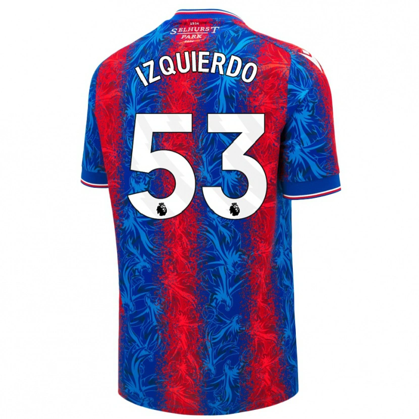 Danxen Hombre Camiseta Jackson Izquierdo #53 Rayas Rojas Y Azules 1ª Equipación 2024/25 La Camisa México