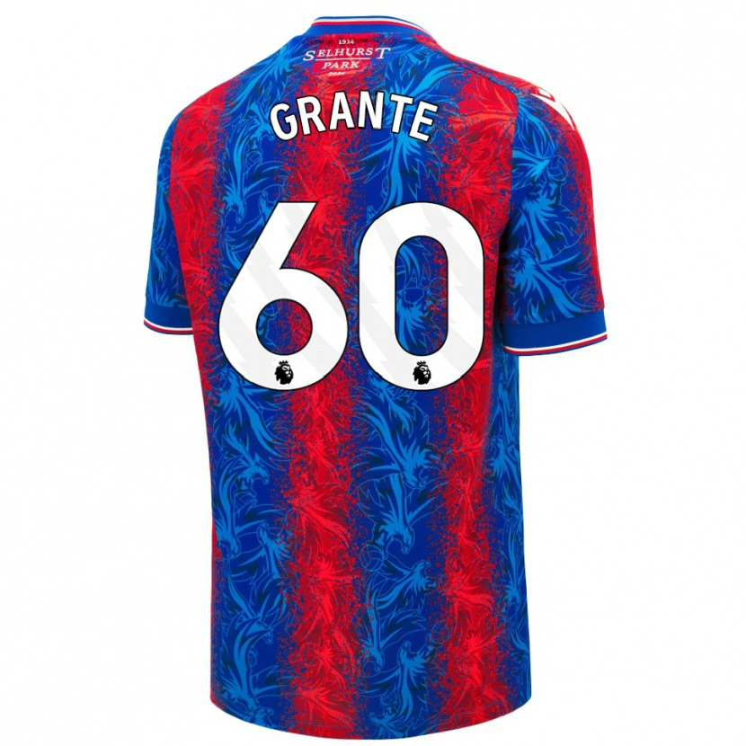 Danxen Hombre Camiseta Jake Grante #60 Rayas Rojas Y Azules 1ª Equipación 2024/25 La Camisa México