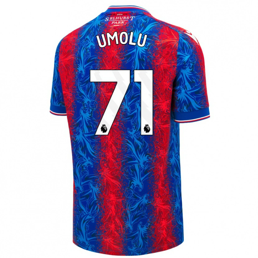 Danxen Hombre Camiseta Jemiah Umolu #71 Rayas Rojas Y Azules 1ª Equipación 2024/25 La Camisa México