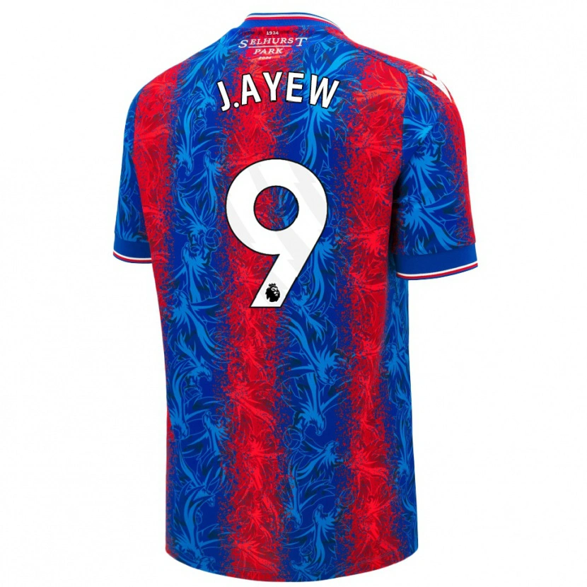 Danxen Hombre Camiseta Jordan Ayew #9 Rayas Rojas Y Azules 1ª Equipación 2024/25 La Camisa México