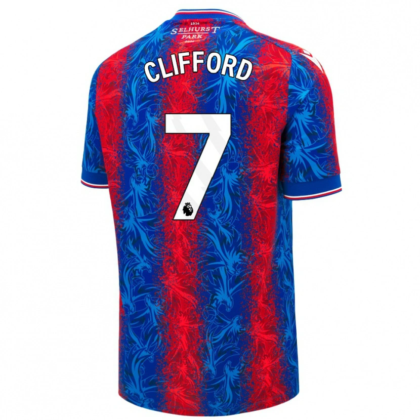 Danxen Hombre Camiseta Charley Clifford #7 Rayas Rojas Y Azules 1ª Equipación 2024/25 La Camisa México
