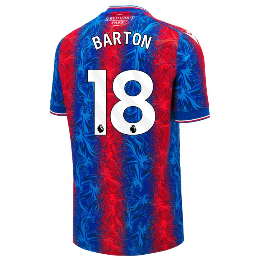 Danxen Hombre Camiseta Kirsty Barton #18 Rayas Rojas Y Azules 1ª Equipación 2024/25 La Camisa México