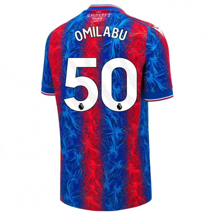 Danxen Hombre Camiseta David Omilabu #50 Rayas Rojas Y Azules 1ª Equipación 2024/25 La Camisa México