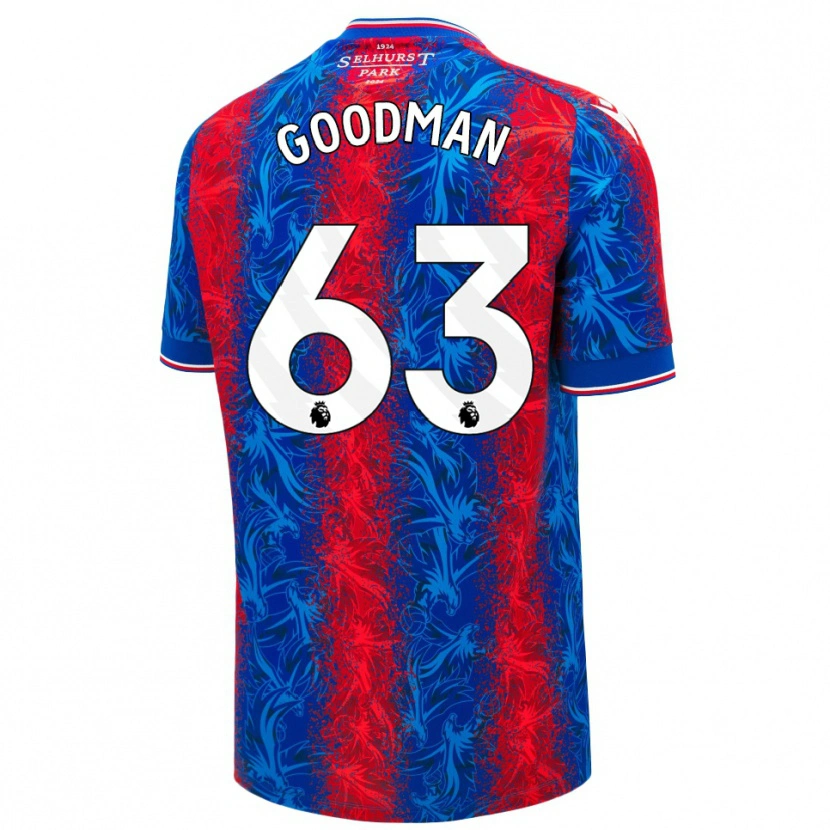Danxen Hombre Camiseta Owen Goodman #63 Rayas Rojas Y Azules 1ª Equipación 2024/25 La Camisa México