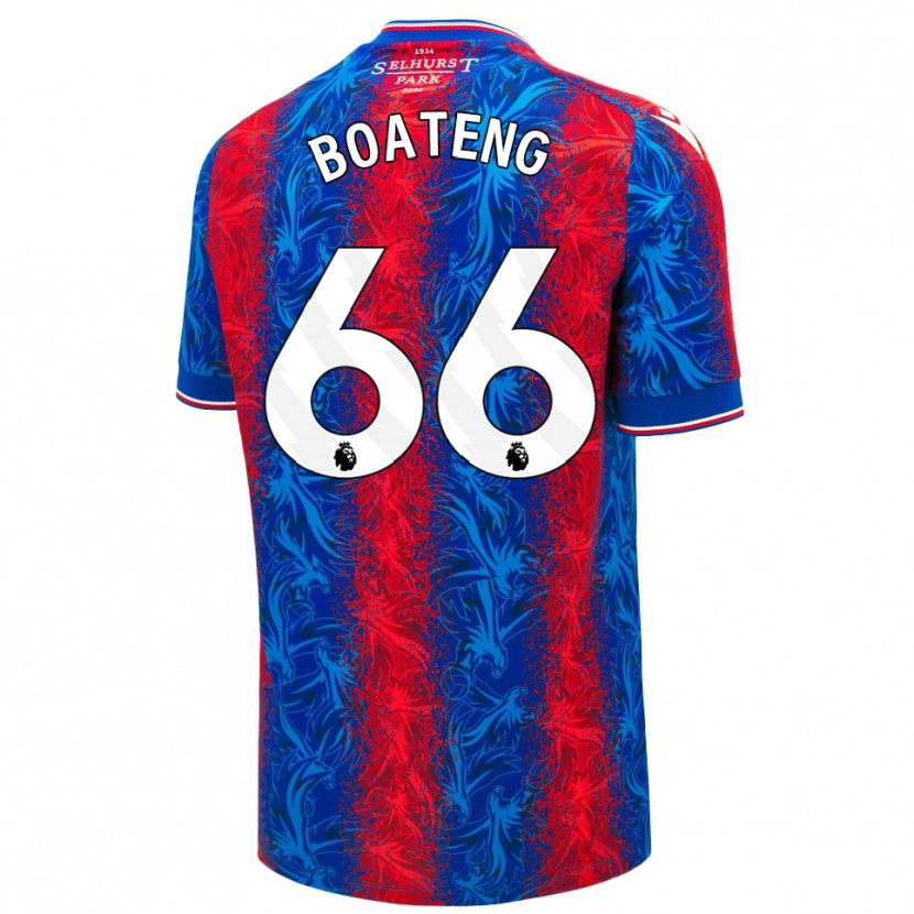 Danxen Hombre Camiseta David Boateng #66 Rayas Rojas Y Azules 1ª Equipación 2024/25 La Camisa México