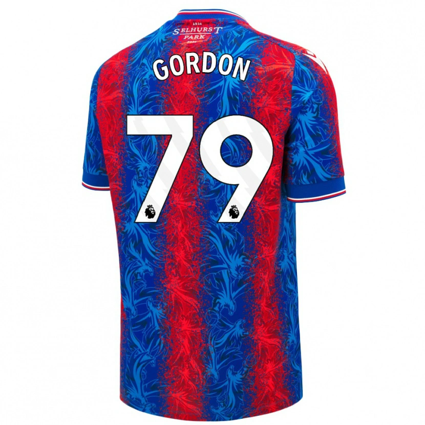 Danxen Hombre Camiseta John-Kymani Gordon #79 Rayas Rojas Y Azules 1ª Equipación 2024/25 La Camisa México