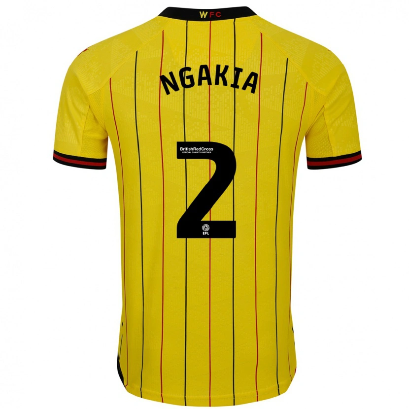 Danxen Hombre Camiseta Jeremy Ngakia #2 Amarillo Negro 1ª Equipación 2024/25 La Camisa México