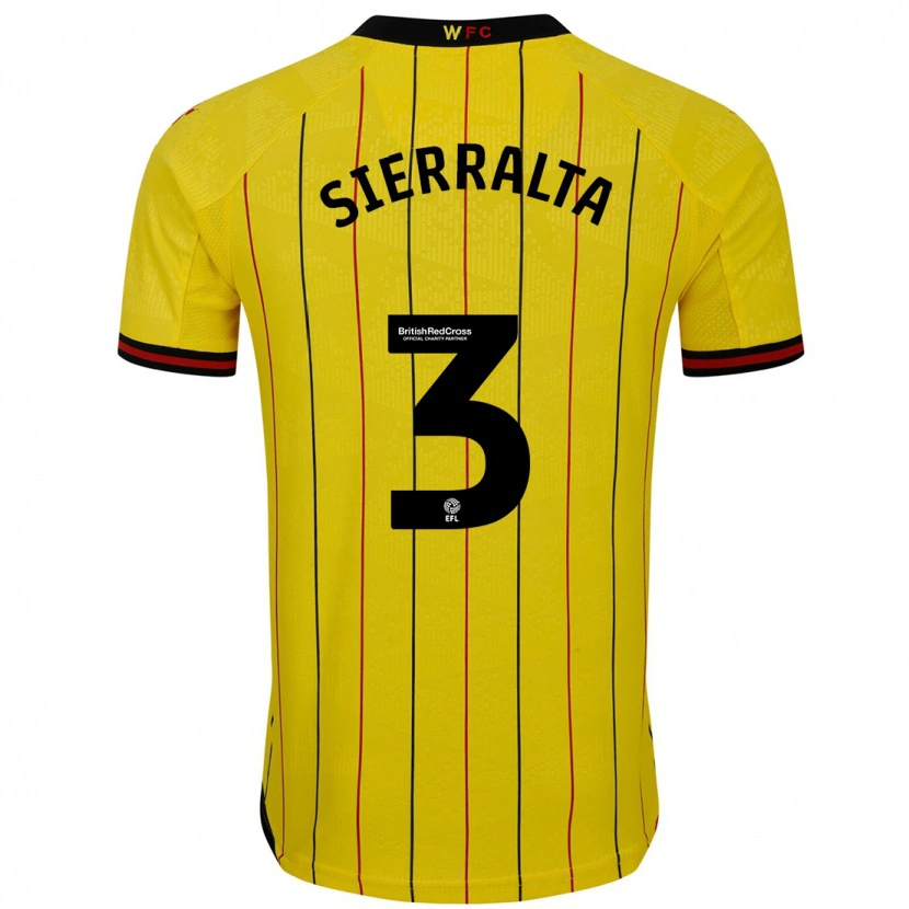 Danxen Hombre Camiseta Francisco Sierralta #3 Amarillo Negro 1ª Equipación 2024/25 La Camisa México
