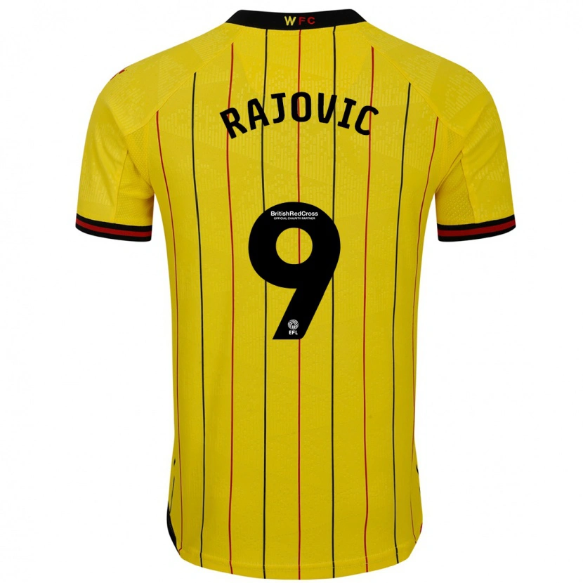 Danxen Hombre Camiseta Mileta Rajovic #9 Amarillo Negro 1ª Equipación 2024/25 La Camisa México