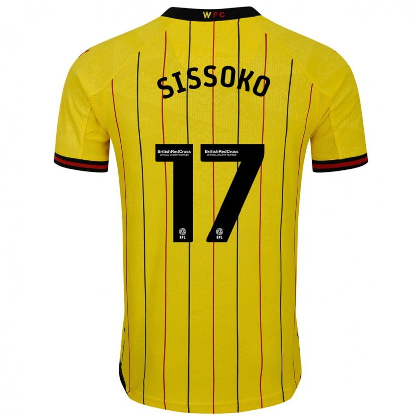 Danxen Hombre Camiseta Moussa Sissoko #17 Amarillo Negro 1ª Equipación 2024/25 La Camisa México