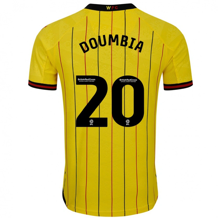 Danxen Hombre Camiseta Mamadou Doumbia #20 Amarillo Negro 1ª Equipación 2024/25 La Camisa México