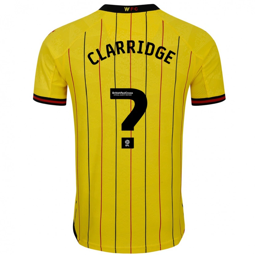 Danxen Hombre Camiseta James Clarridge #0 Amarillo Negro 1ª Equipación 2024/25 La Camisa México