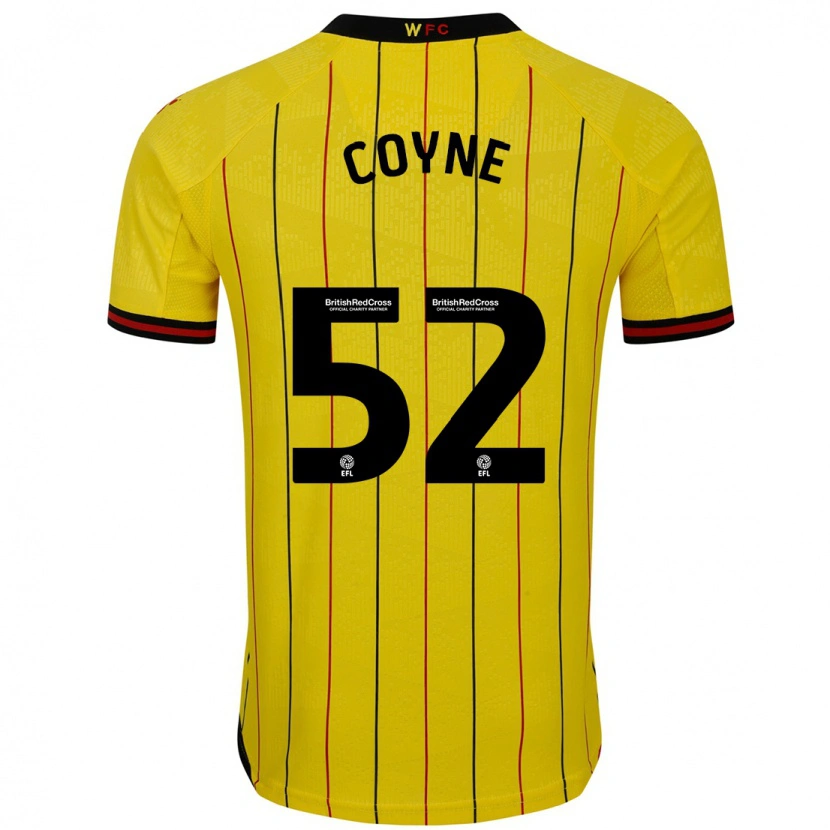 Danxen Hombre Camiseta Aidan Coyne #52 Amarillo Negro 1ª Equipación 2024/25 La Camisa México