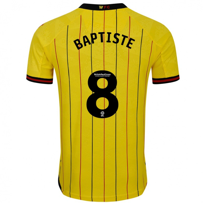 Danxen Hombre Camiseta Bianca Baptiste #8 Amarillo Negro 1ª Equipación 2024/25 La Camisa México